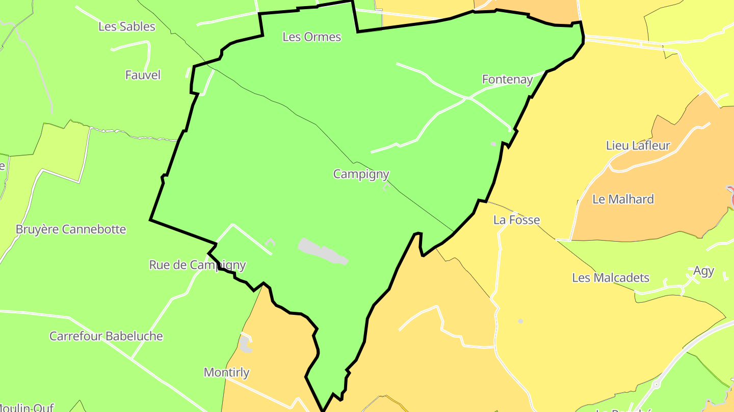 Carte des prix de l'immobilier Campigny