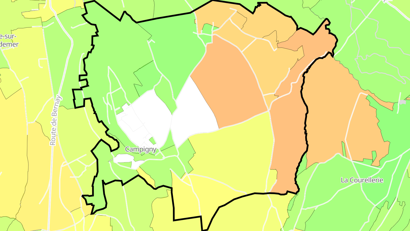 Carte des prix de l'immobilier Campigny