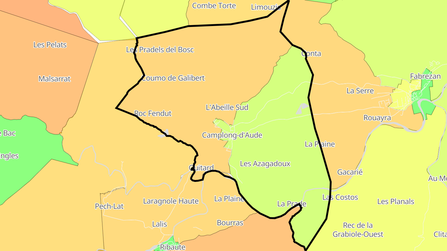 Carte des prix de l'immobilier Camplong-d'Aude