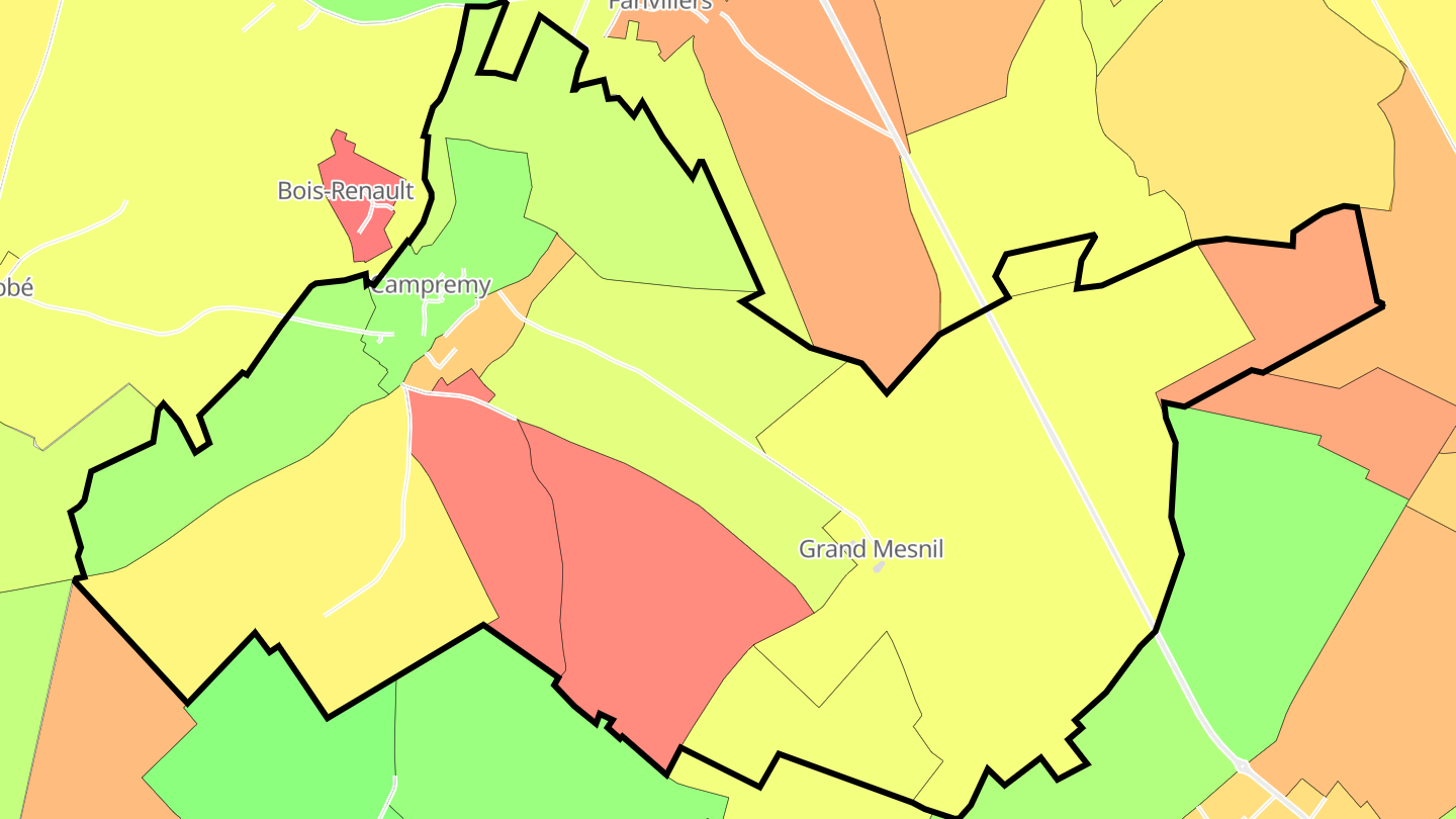 Carte des prix de l'immobilier Campremy