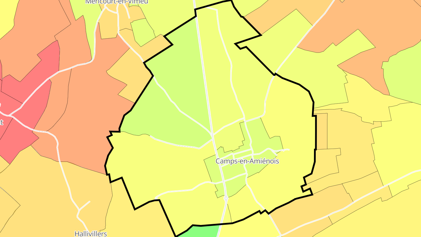 Carte des prix de l'immobilier Camps-en-Amiénois