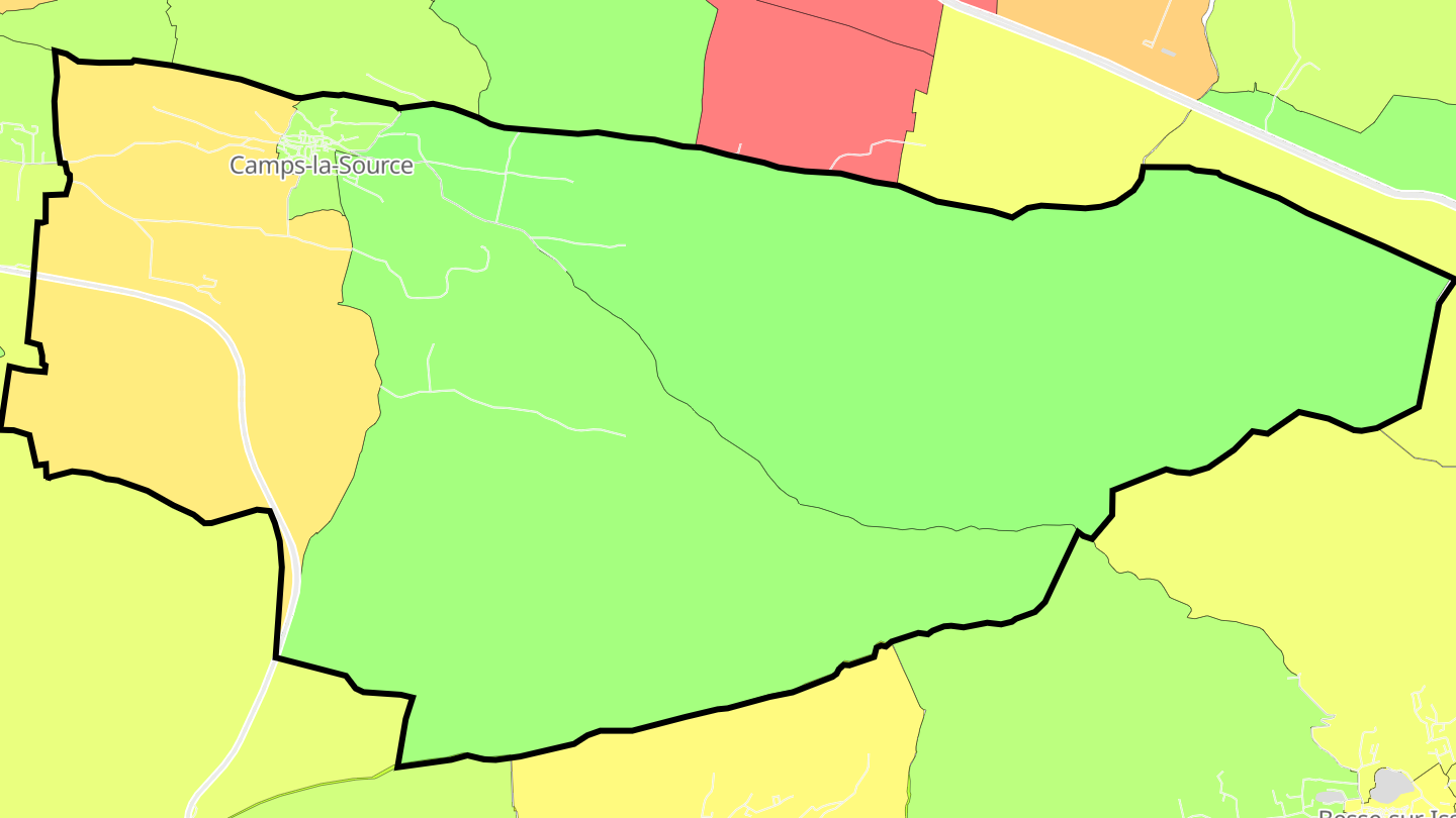 Carte des prix de l'immobilier Camps-la-Source