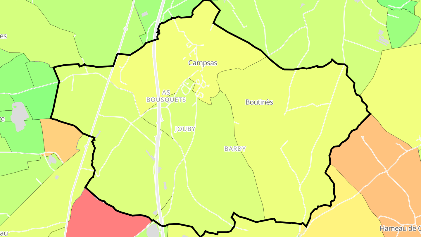 Carte des prix de l'immobilier Campsas