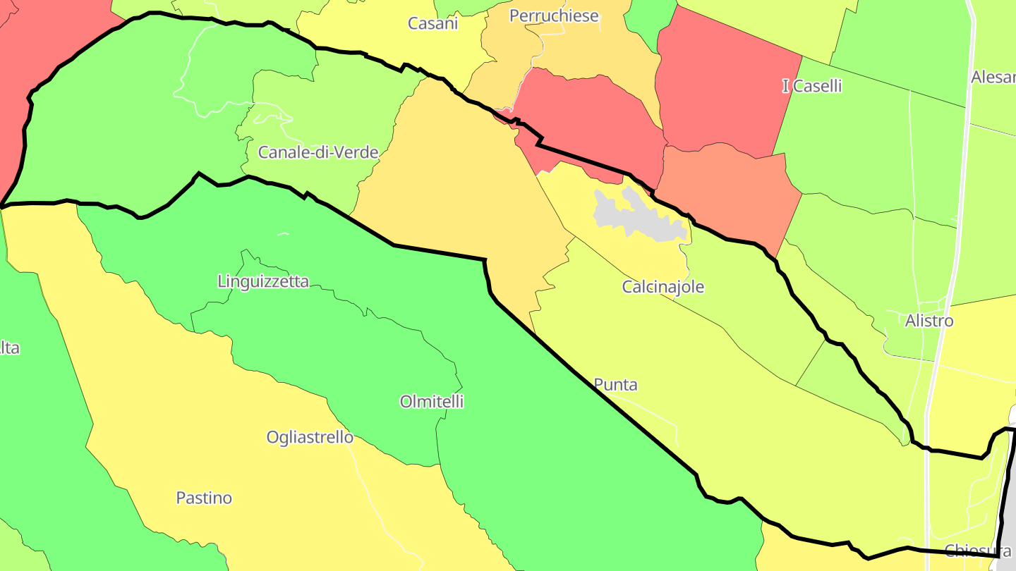 Carte des prix de l'immobilier Canale-di-Verde