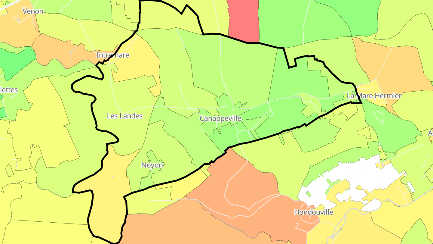 Carte des prix de l'immobilier Canappeville