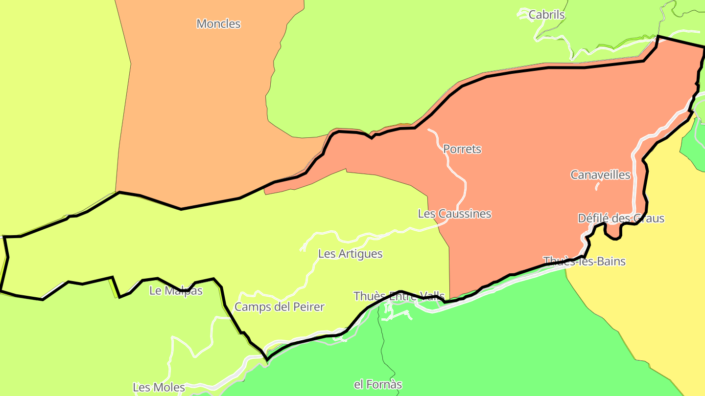 Carte des prix de l'immobilier Canaveilles