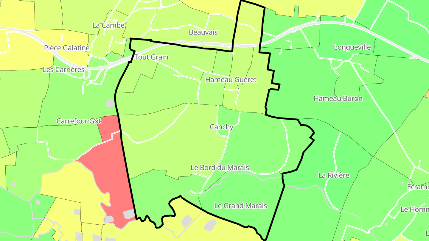 Carte des prix de l'immobilier Canchy