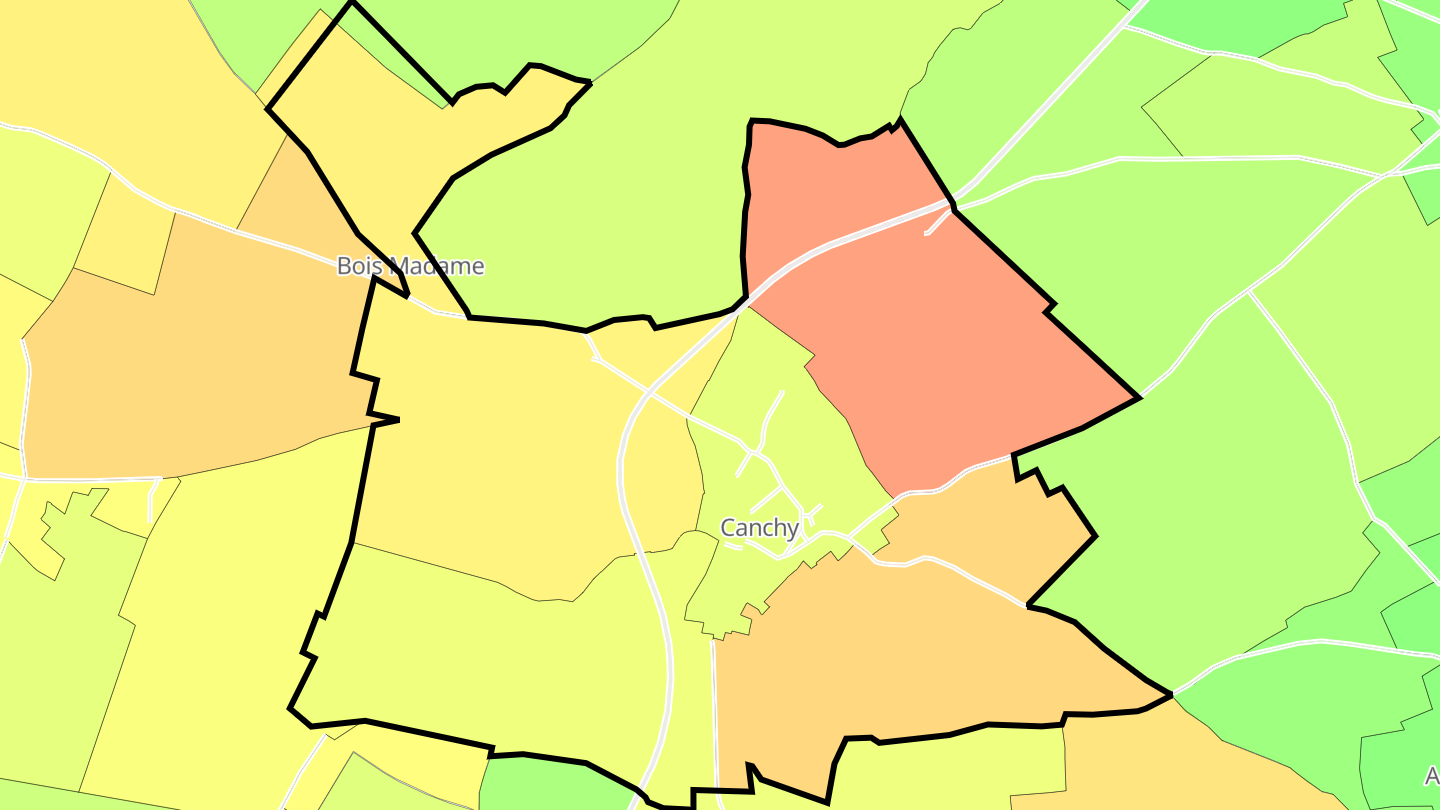 Carte des prix de l'immobilier Canchy