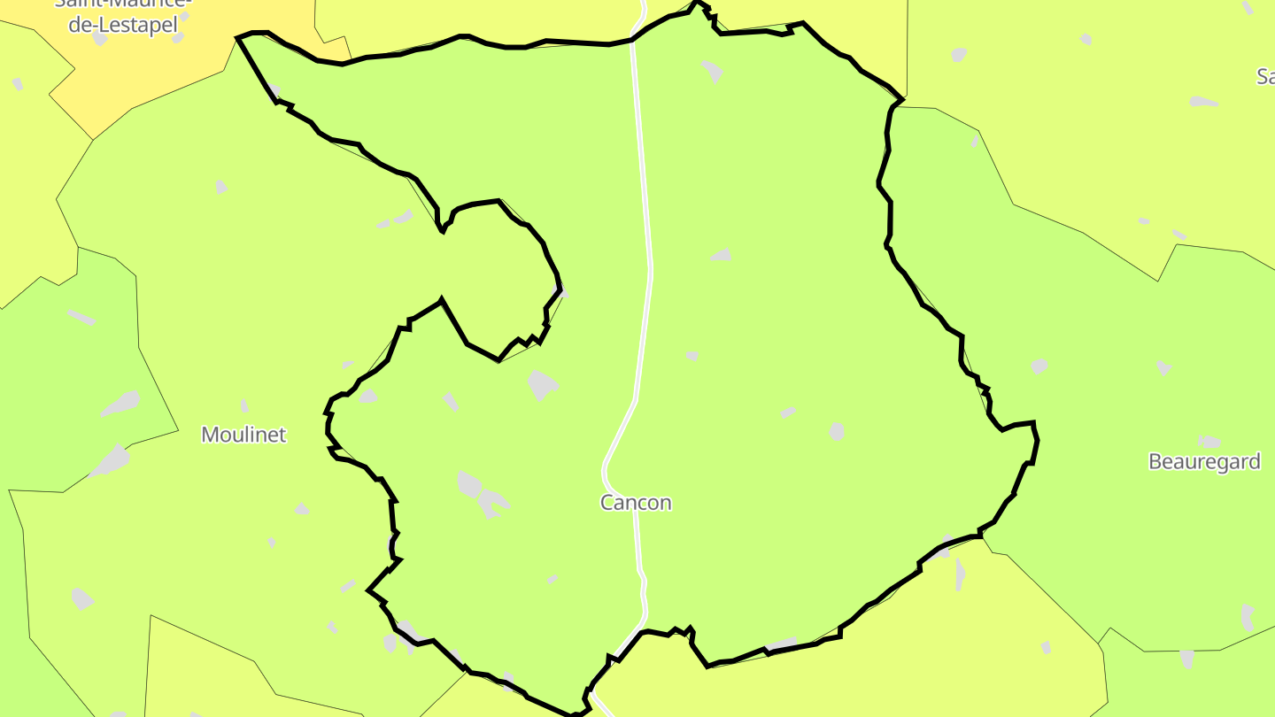Carte des prix de l'immobilier Cancon