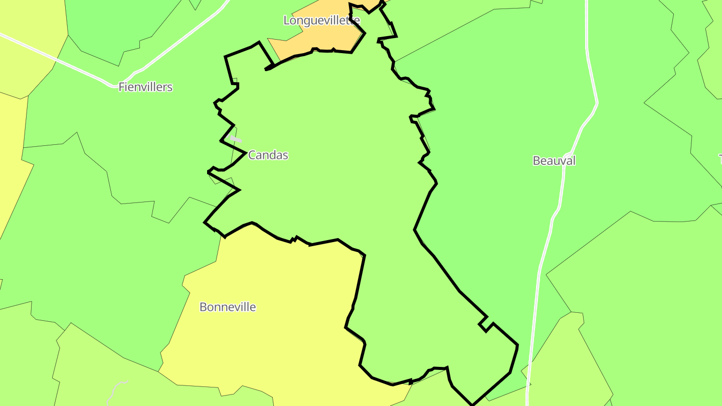 Carte des prix de l'immobilier Candas