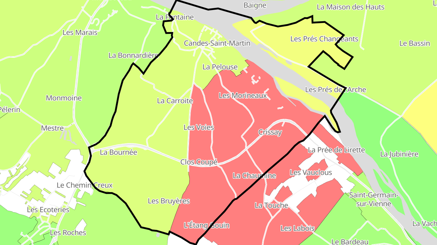 Carte des prix de l'immobilier Candes-Saint-Martin