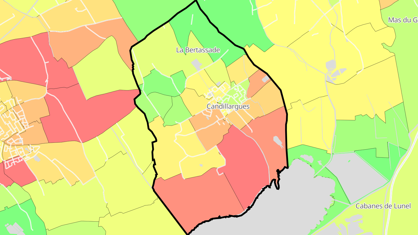 Carte des prix de l'immobilier Candillargues