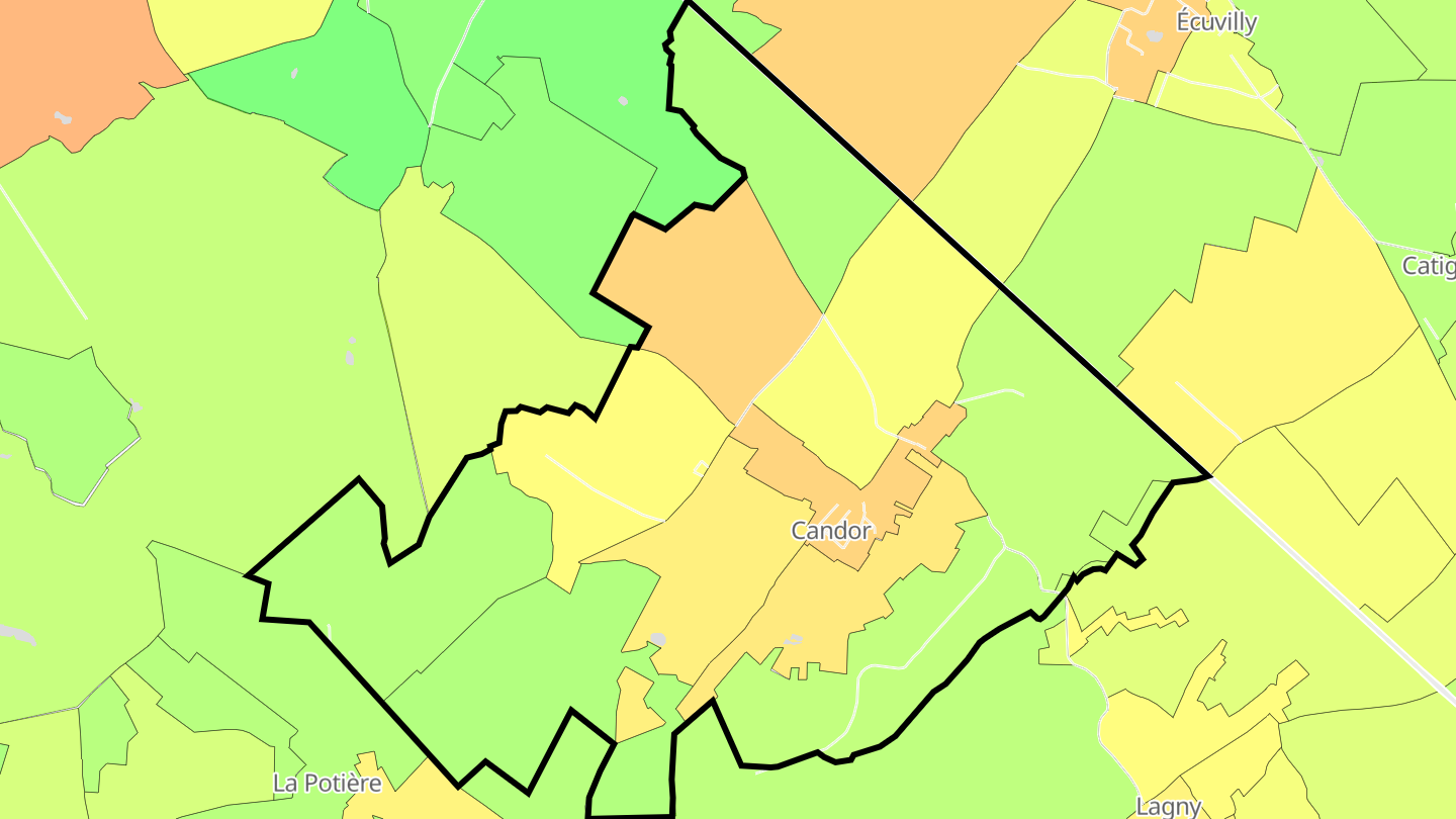 Carte des prix de l'immobilier Candor