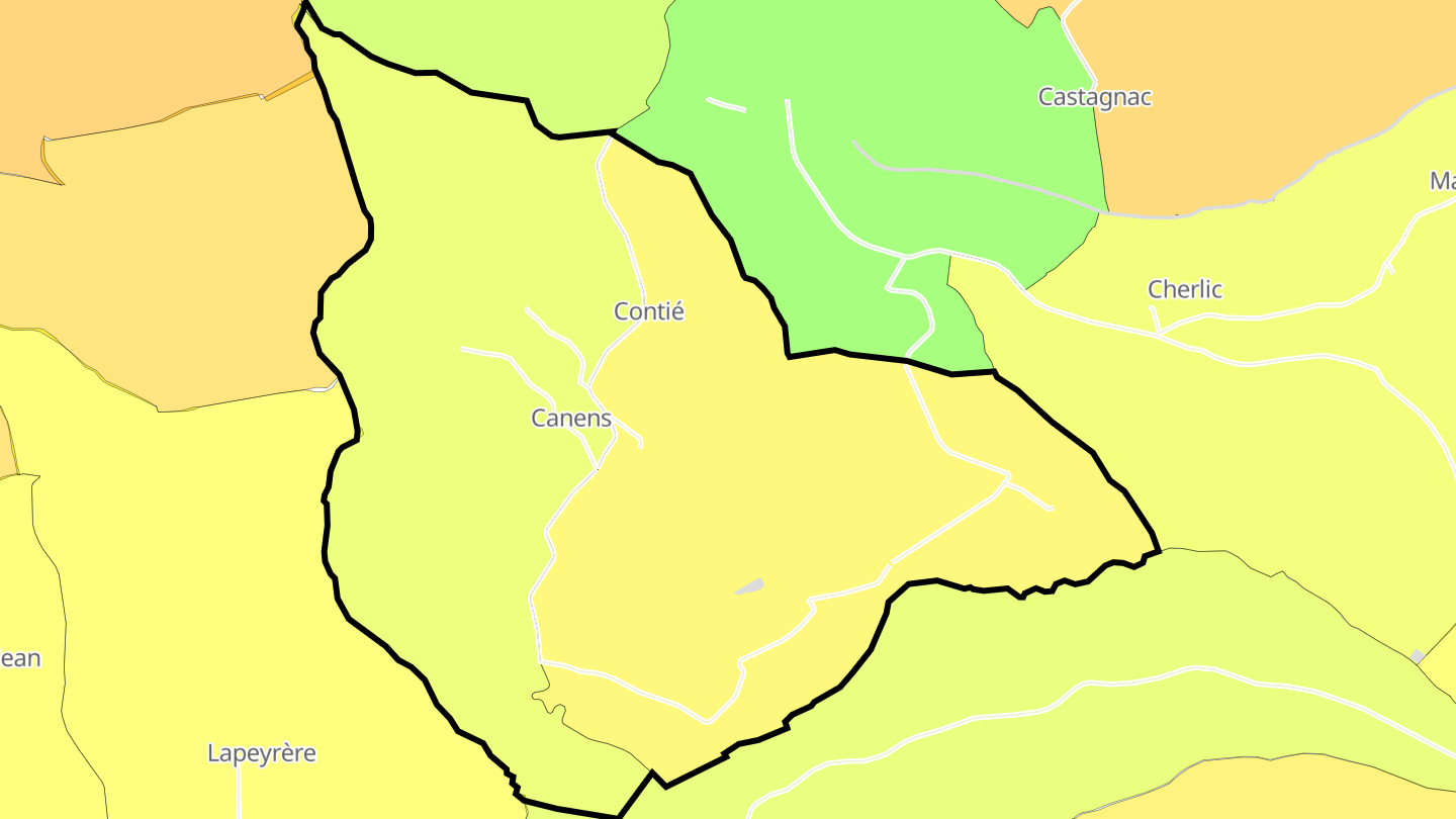 Carte des prix de l'immobilier Canens