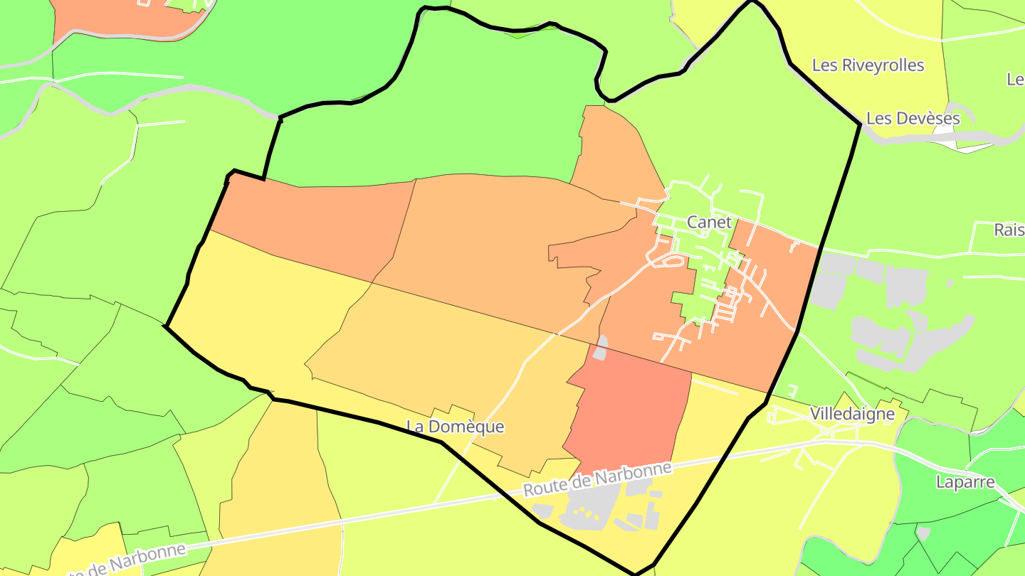 Carte des prix de l'immobilier Canet