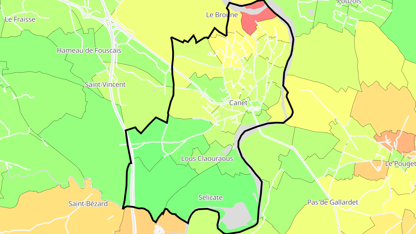 Carte des prix de l'immobilier Canet