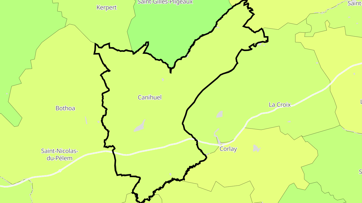Carte des prix de l'immobilier Canihuel