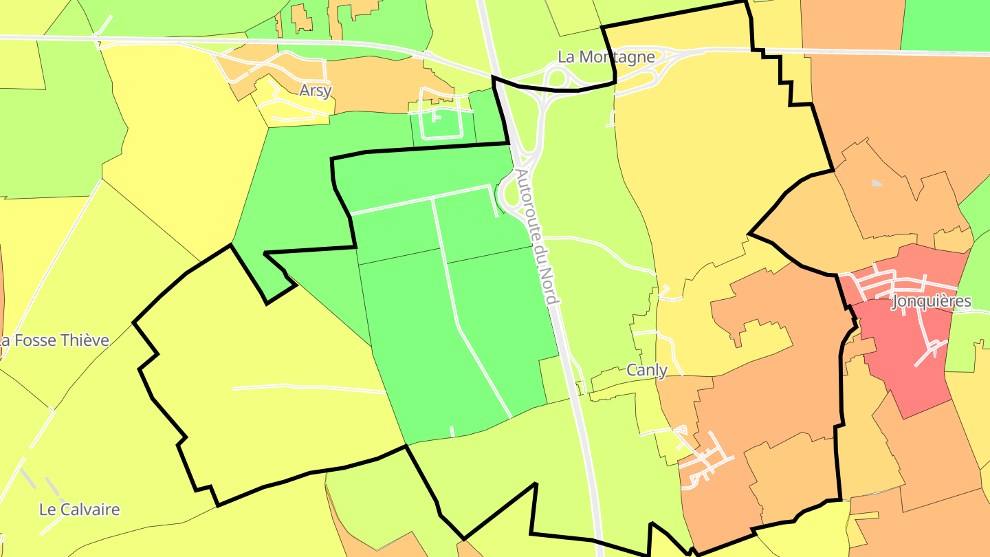 Carte des prix de l'immobilier Canly