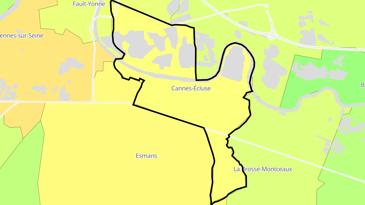 Carte des prix de l'immobilier Cannes-Écluse