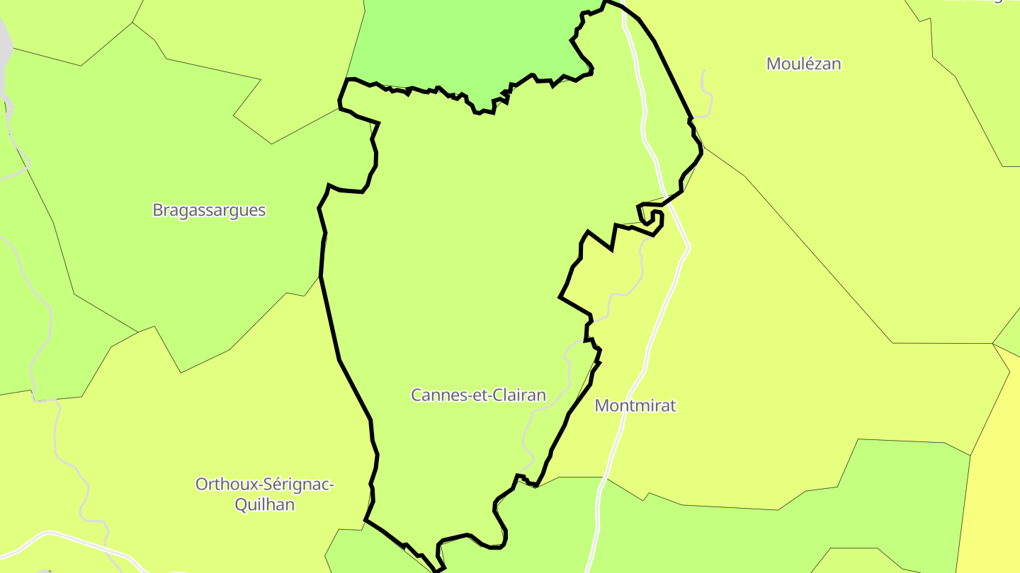 Carte des prix de l'immobilier Cannes-et-Clairan