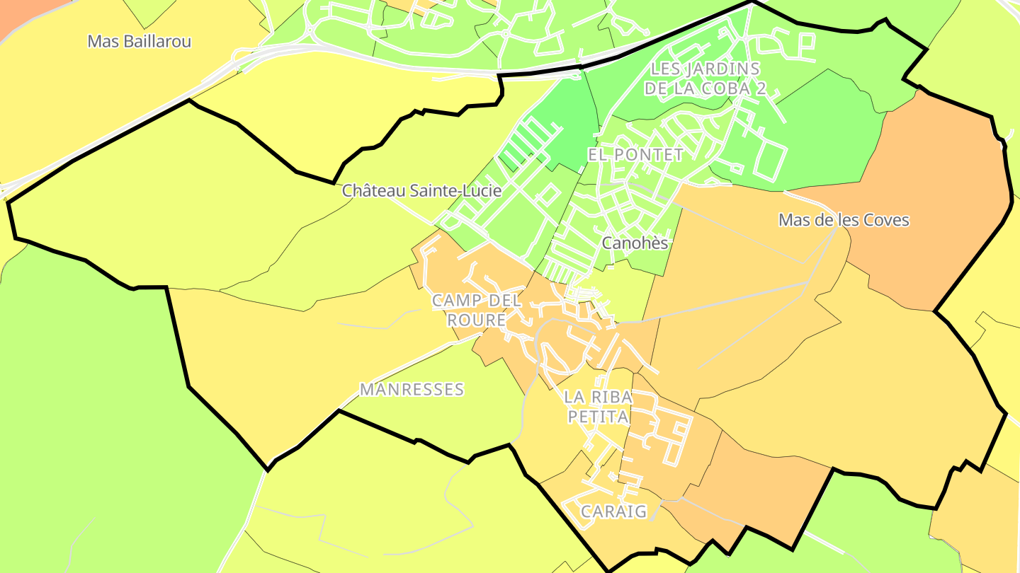 Carte des prix de l'immobilier Canohès