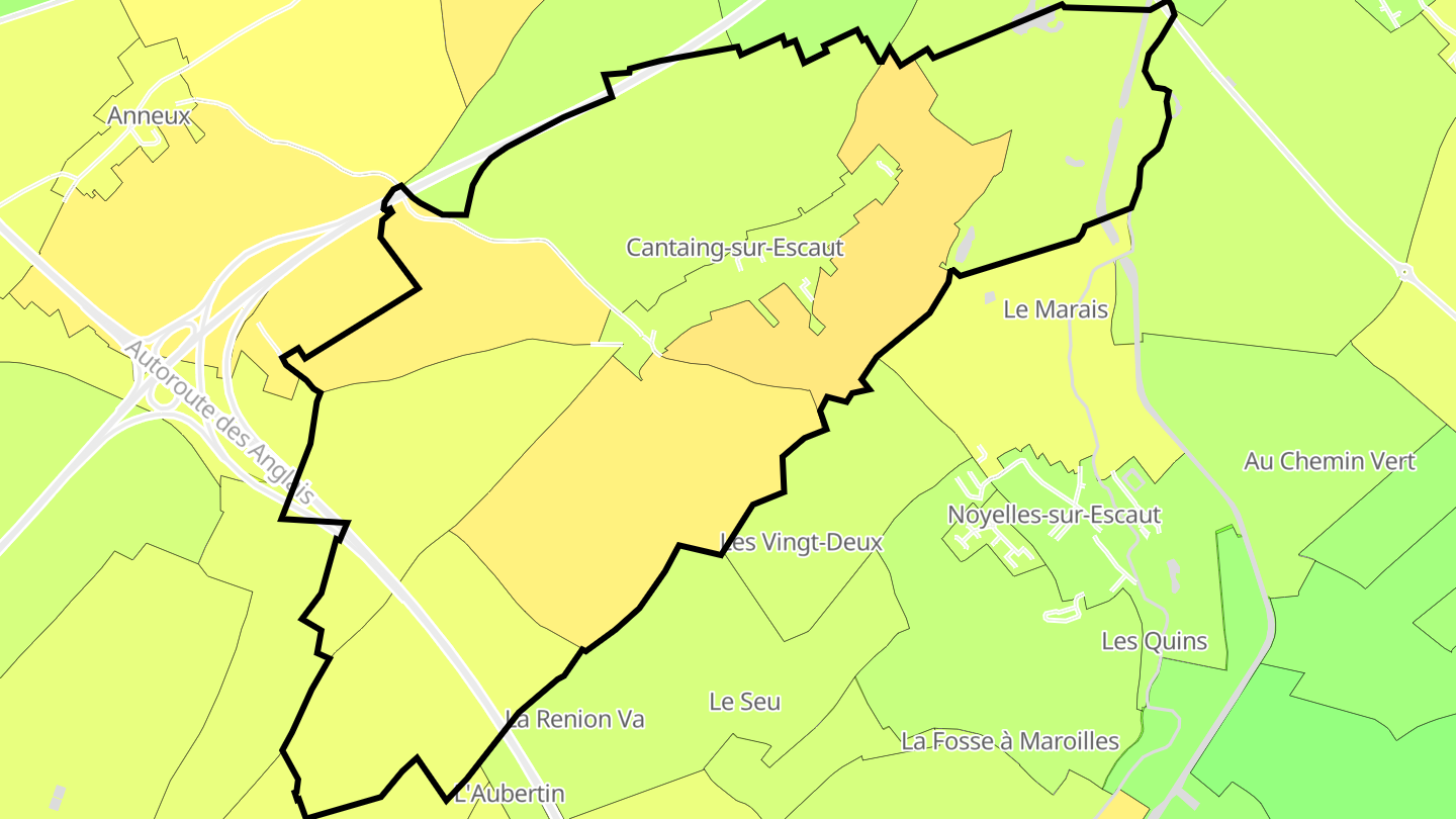 Carte des prix de l'immobilier Cantaing-sur-Escaut