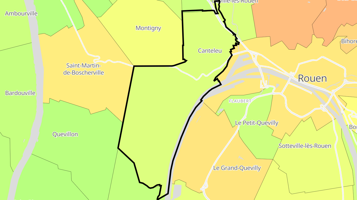 Carte des prix de l'immobilier Canteleu