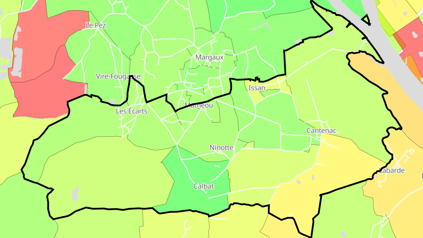 Carte des prix de l'immobilier Cantenac
