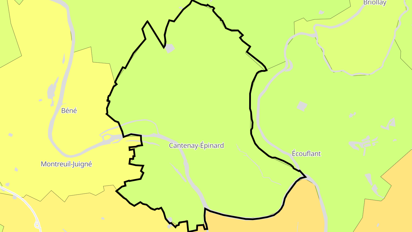 Carte des prix de l'immobilier Cantenay-Épinard