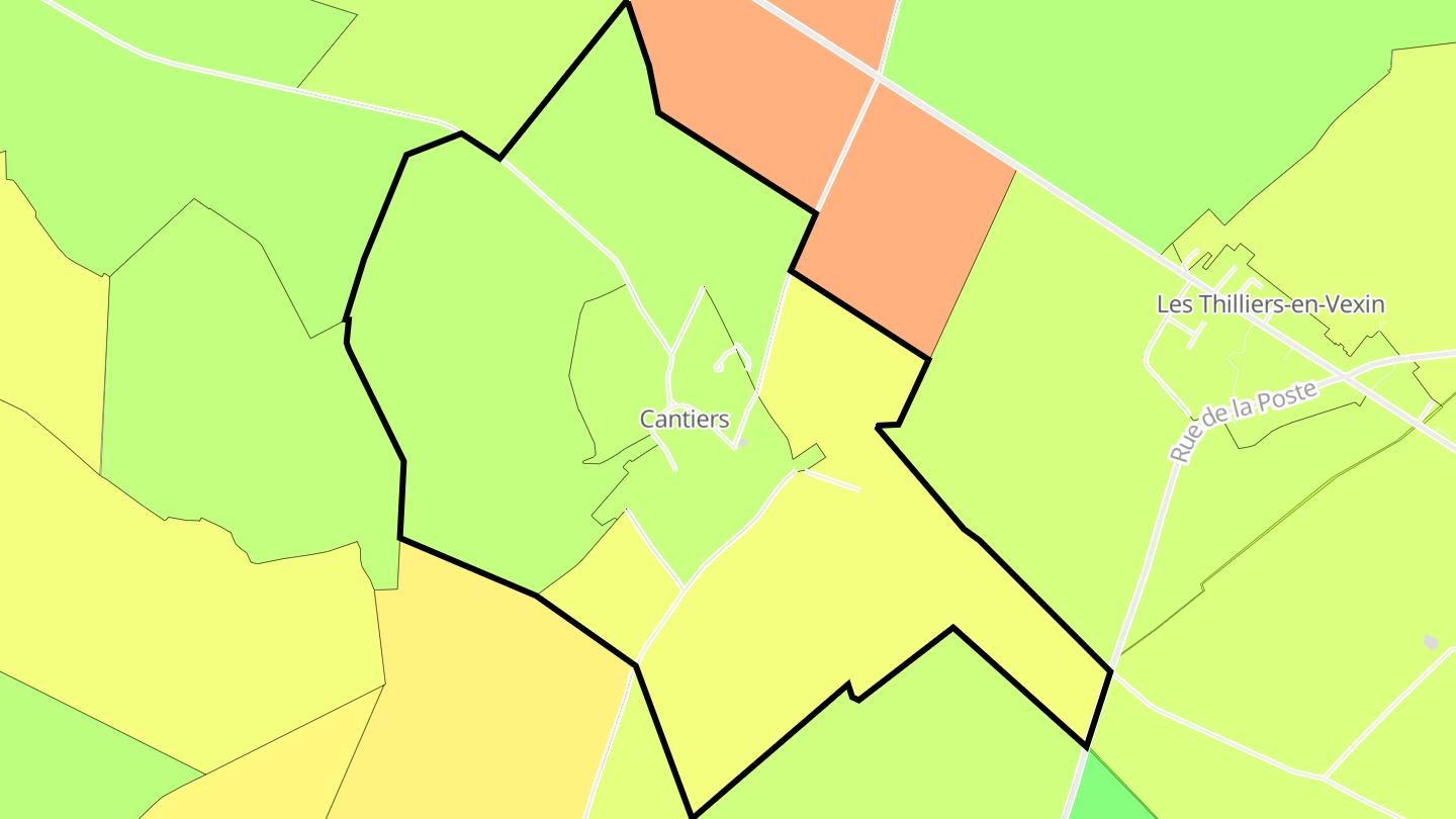 Carte des prix de l'immobilier Cantiers
