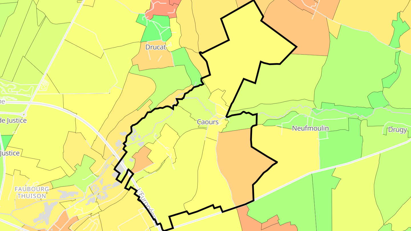 Carte des prix de l'immobilier Caours