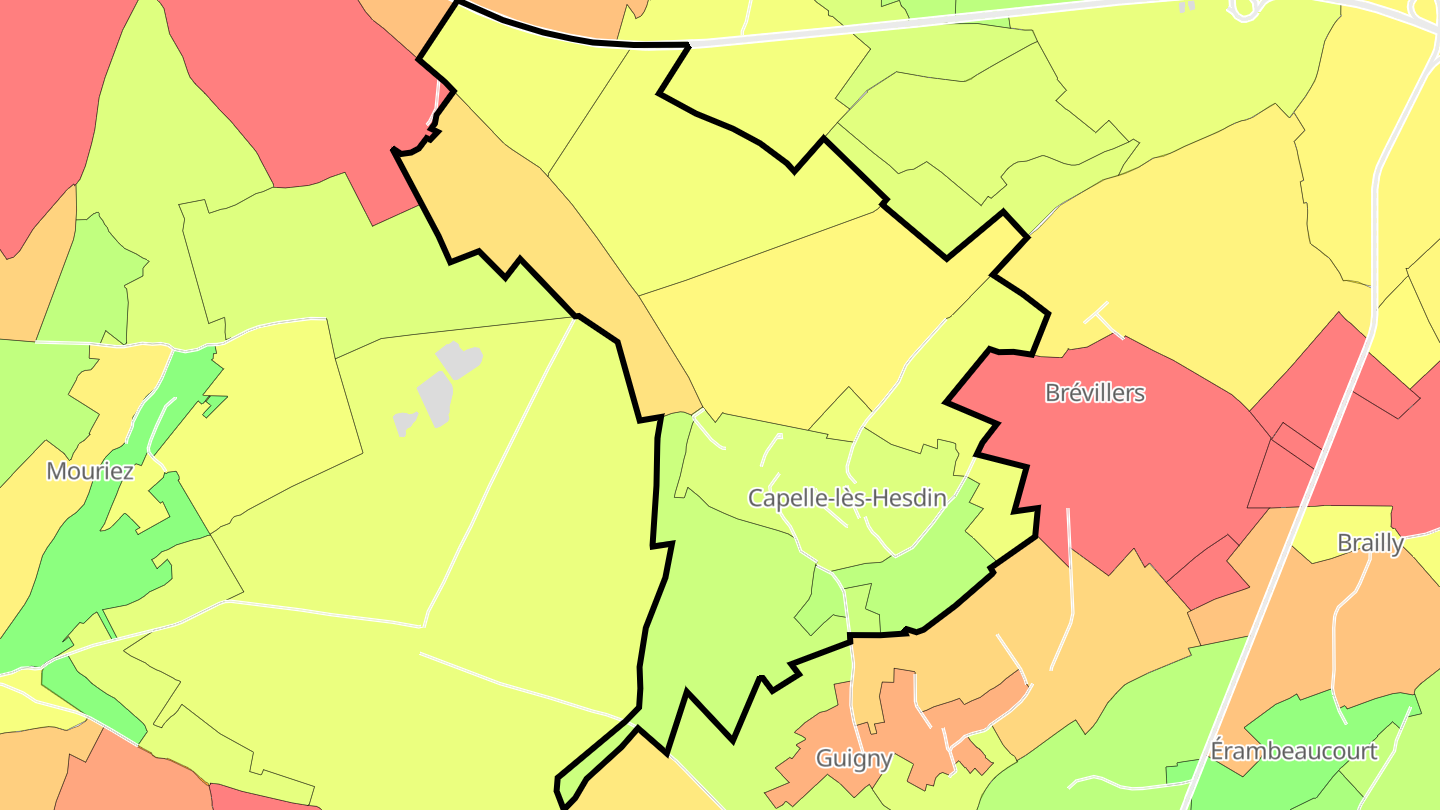 Carte des prix de l'immobilier Capelle-lès-Hesdin
