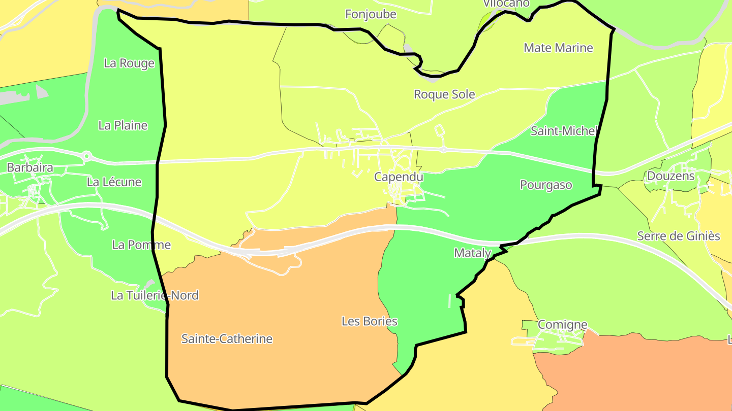 Carte des prix de l'immobilier Capendu