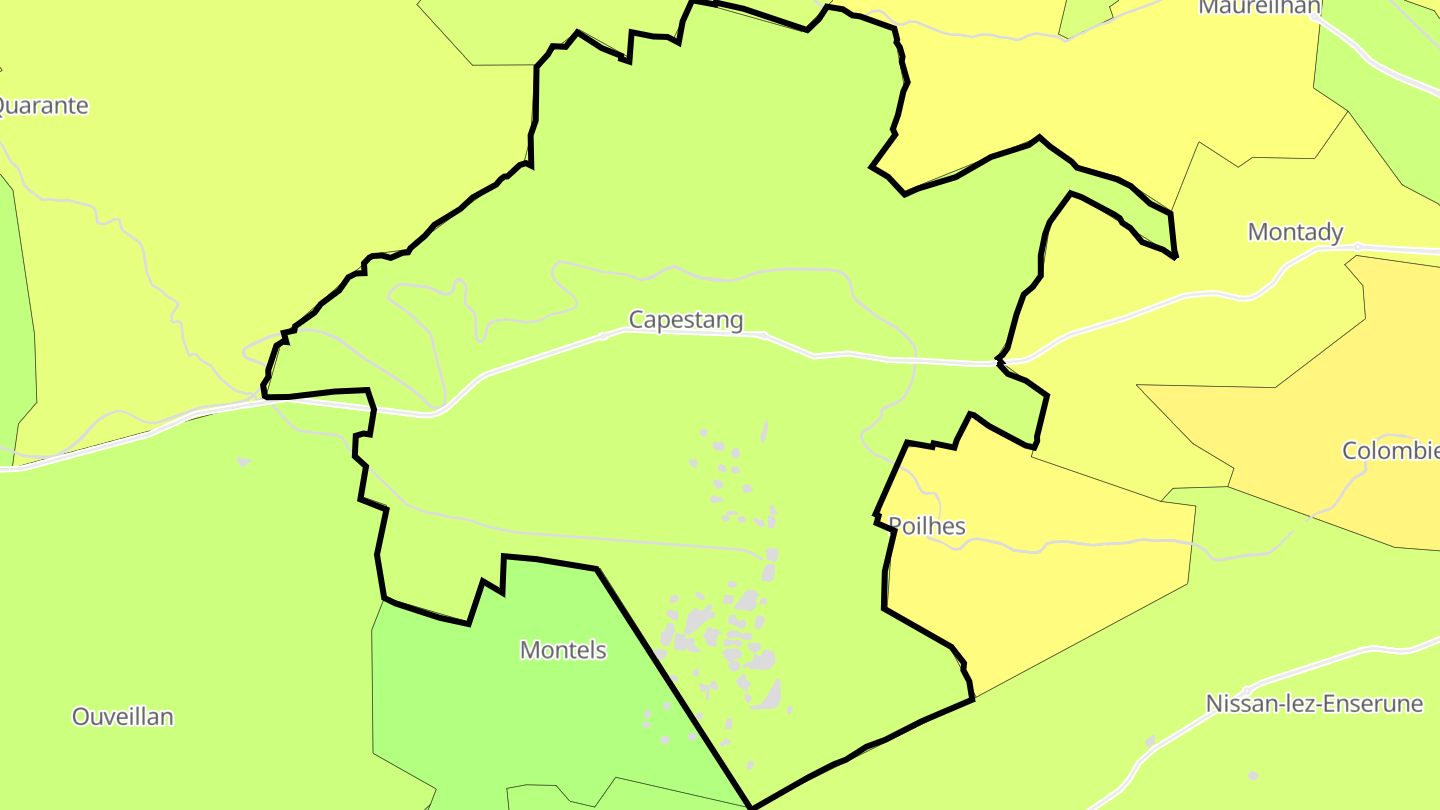 Carte des prix de l'immobilier Capestang
