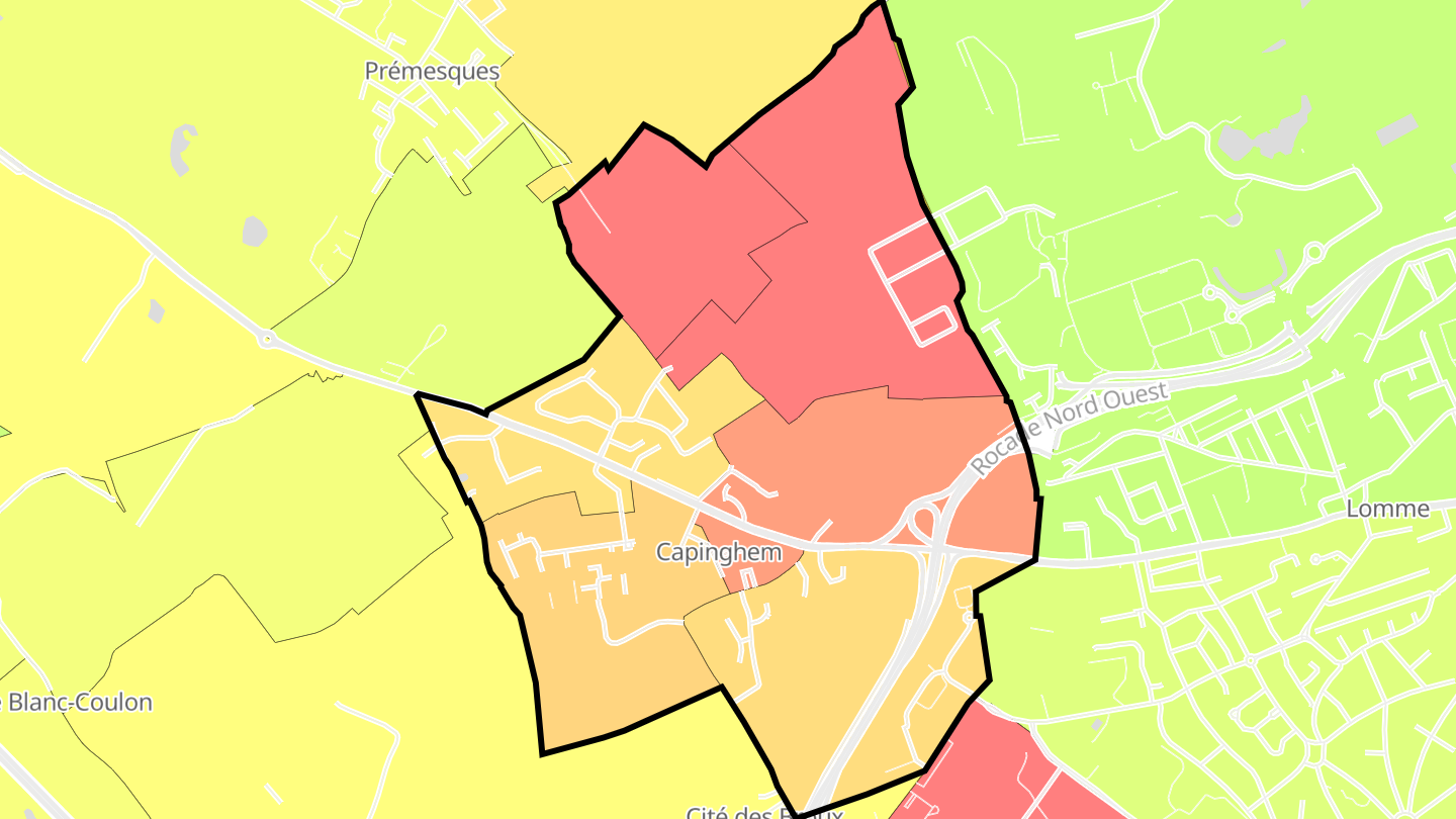 Carte des prix de l'immobilier Capinghem