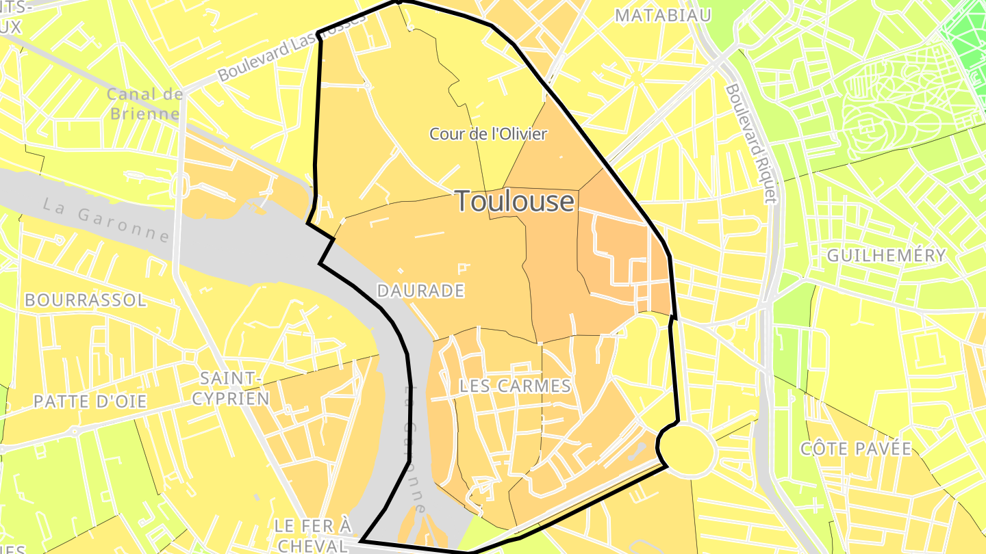 Carte des prix de l'immobilier Capitole
