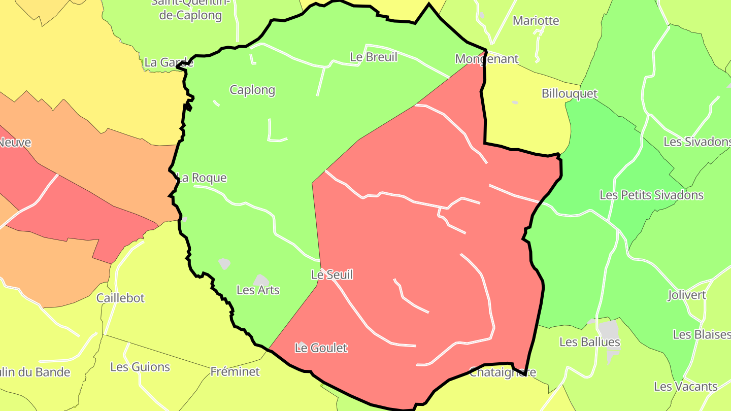 Carte des prix de l'immobilier Caplong