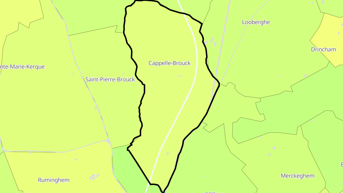 Carte des prix de l'immobilier Cappelle-Brouck
