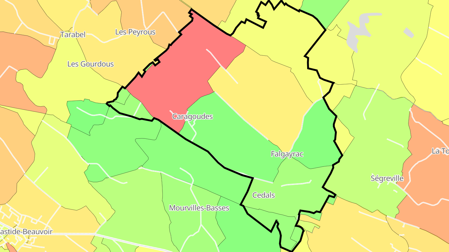 Carte des prix de l'immobilier Caragoudes