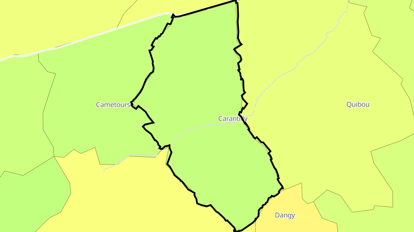 Carte des prix de l'immobilier Carantilly