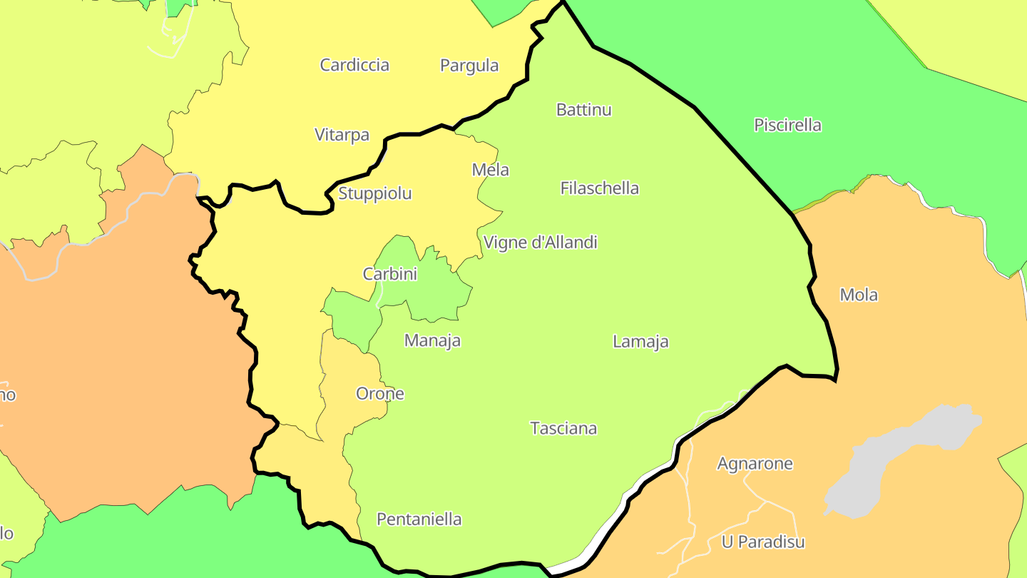 Carte des prix de l'immobilier Carbini