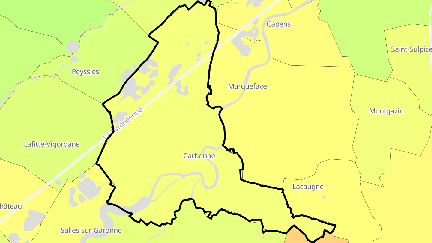 Carte des prix de l'immobilier Carbonne