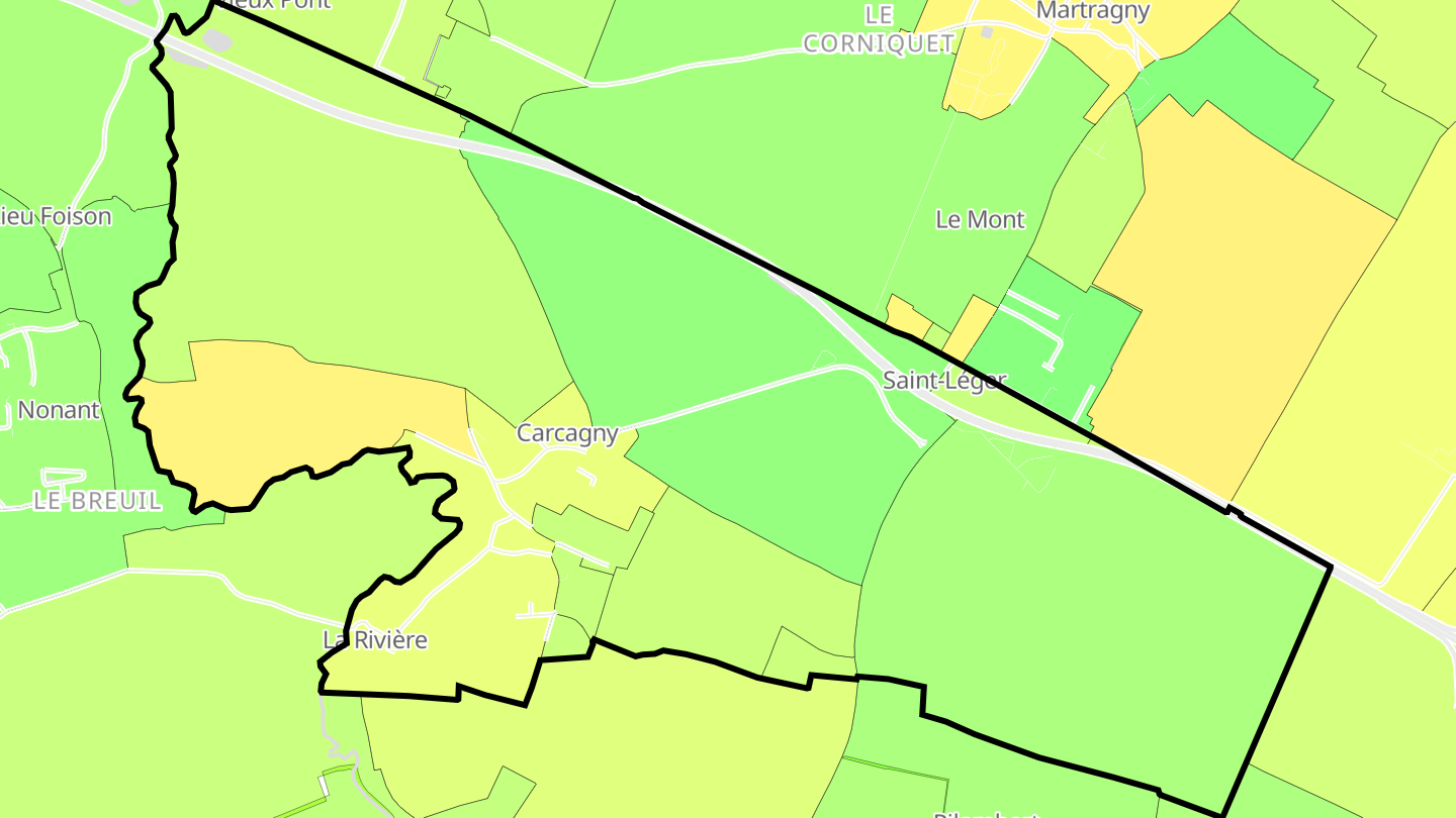 Carte des prix de l'immobilier Carcagny