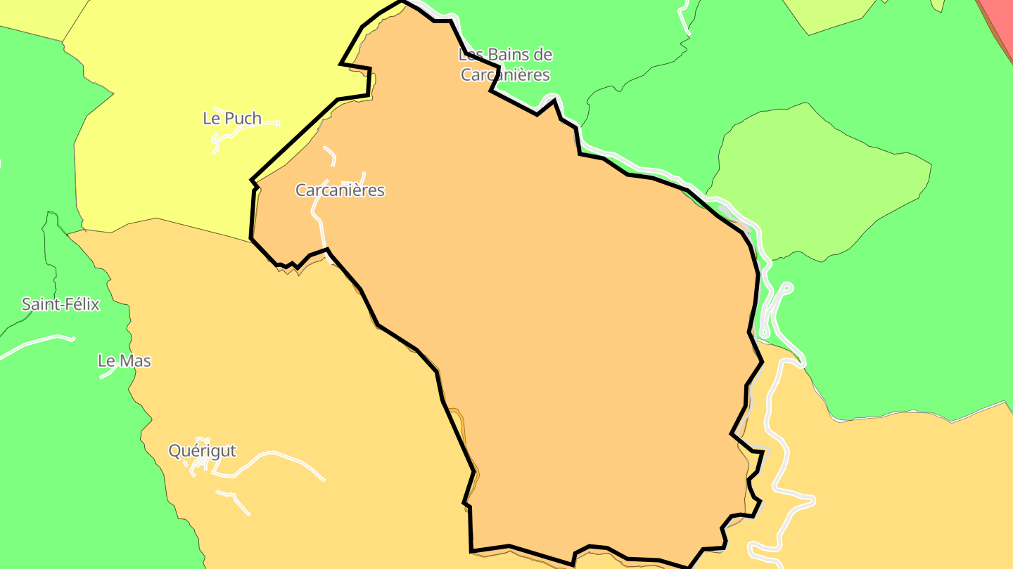 Carte des prix de l'immobilier Carcanières