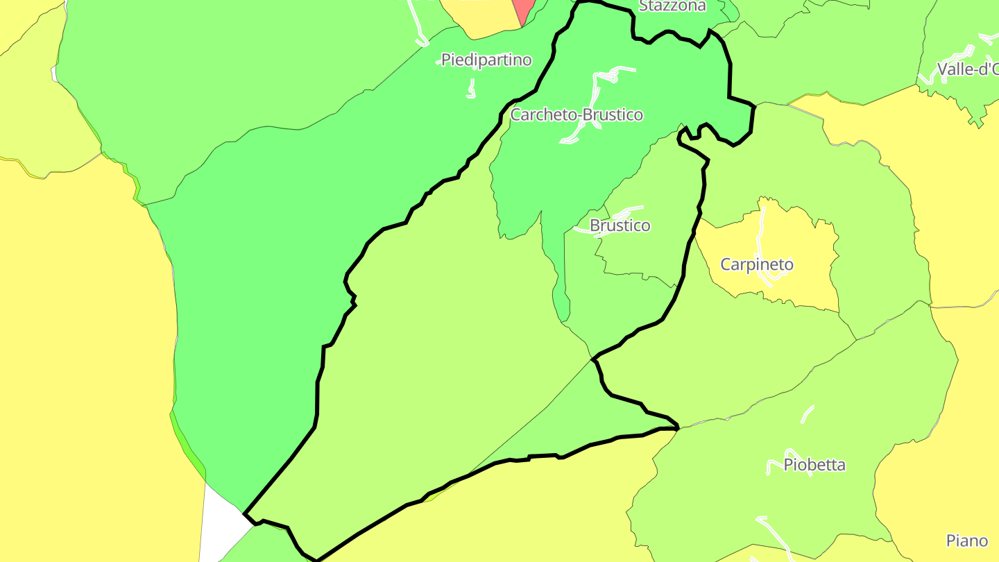 Carte des prix de l'immobilier Carcheto-Brustico