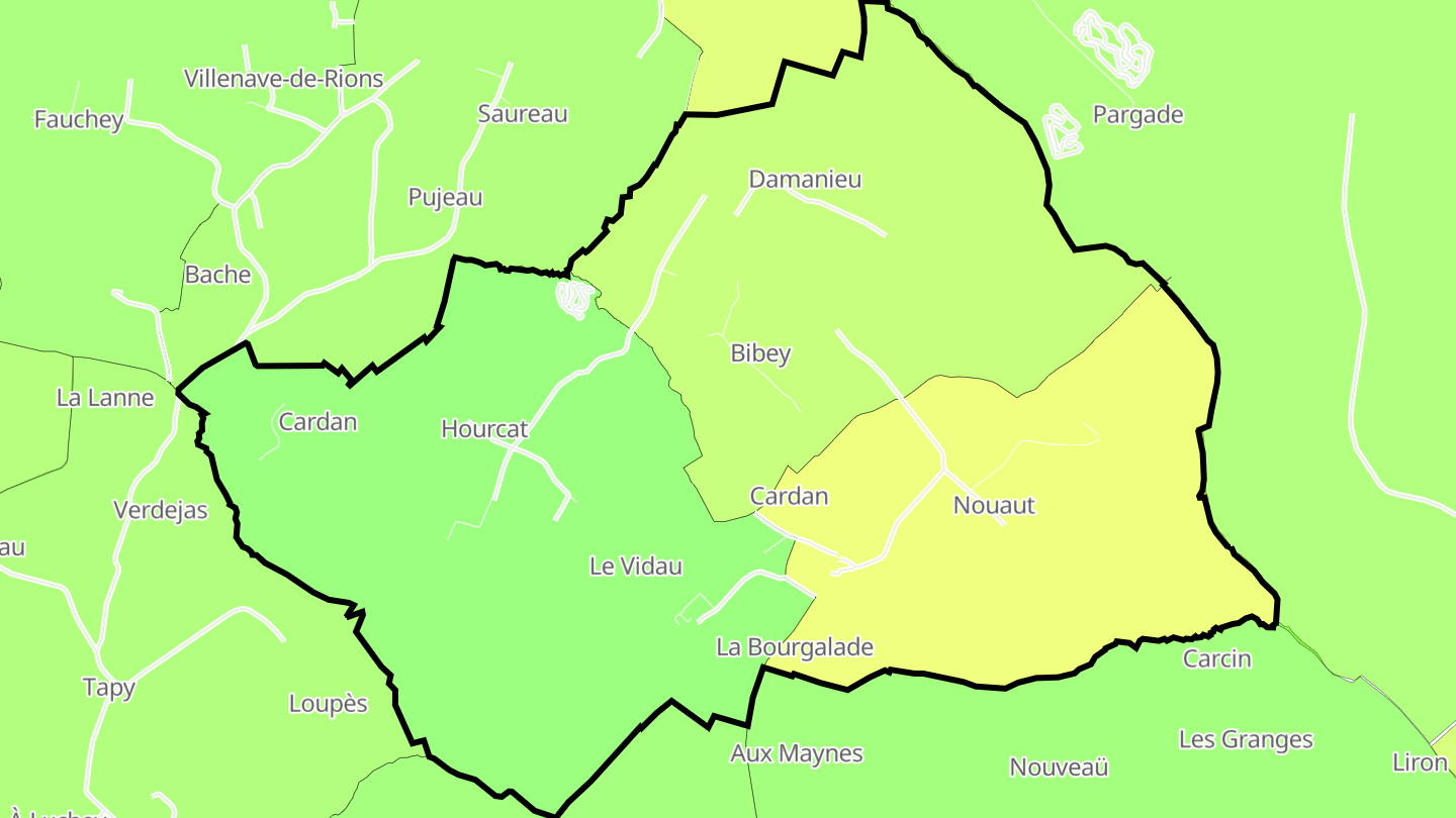 Carte des prix de l'immobilier Cardan