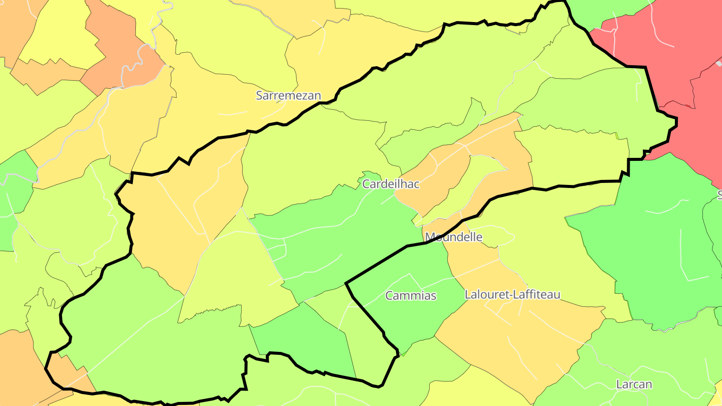 Carte des prix de l'immobilier Cardeilhac