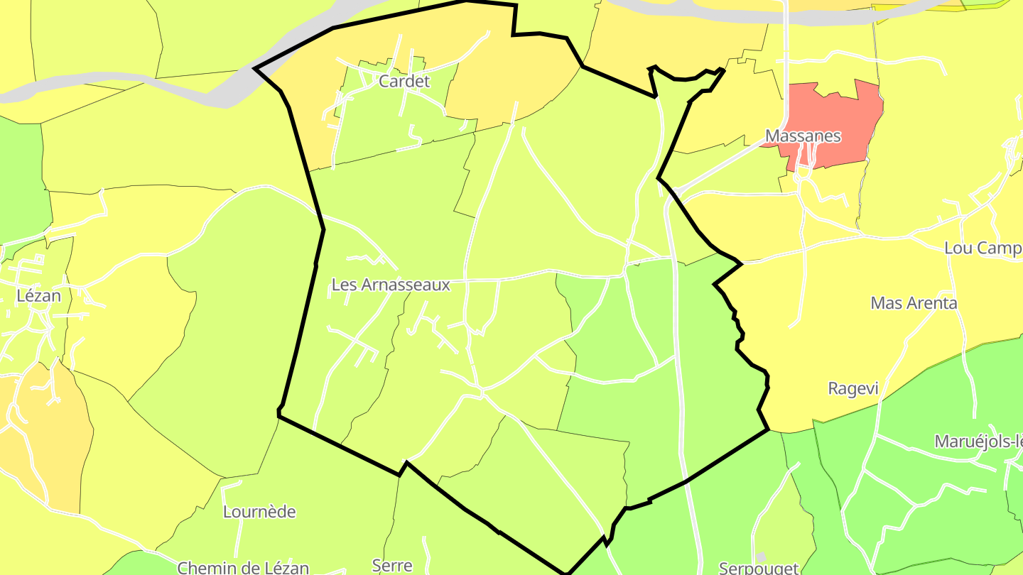 Carte des prix de l'immobilier Cardet