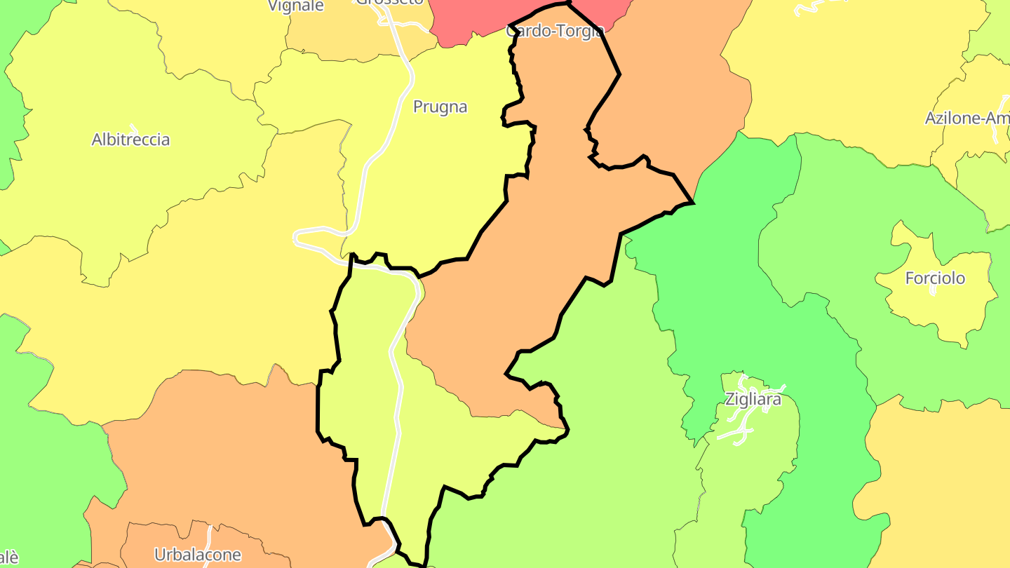 Carte des prix de l'immobilier Cardo-Torgia