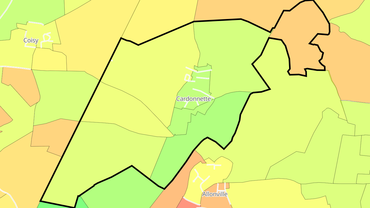 Carte des prix de l'immobilier Cardonnette